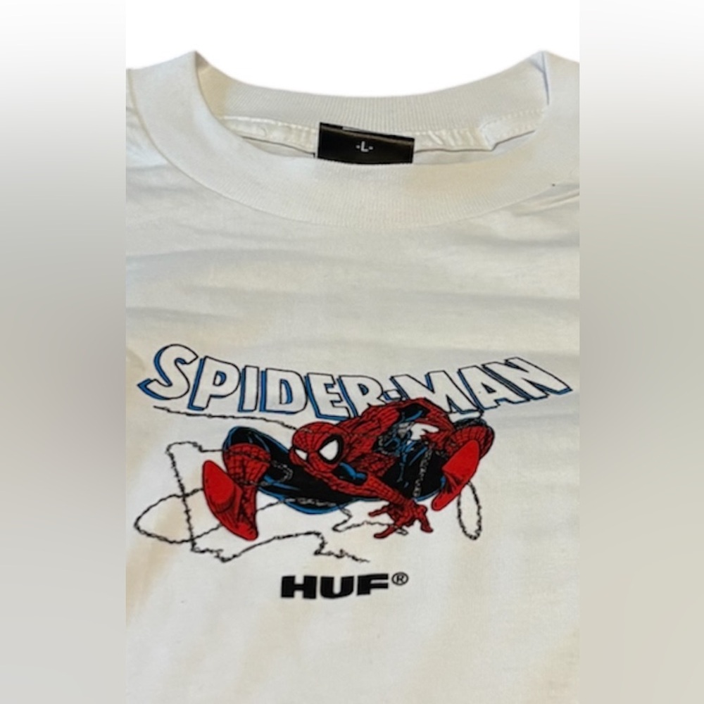 Men’s L HUF X Spider-Man Webcrawl Long Sleeve T-Shirt New